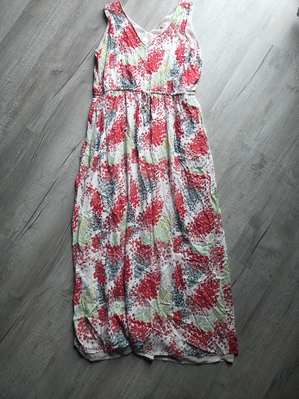 Lucky Brand Sleeveless Floral Maxi Dress in Coral & Mint Size XL